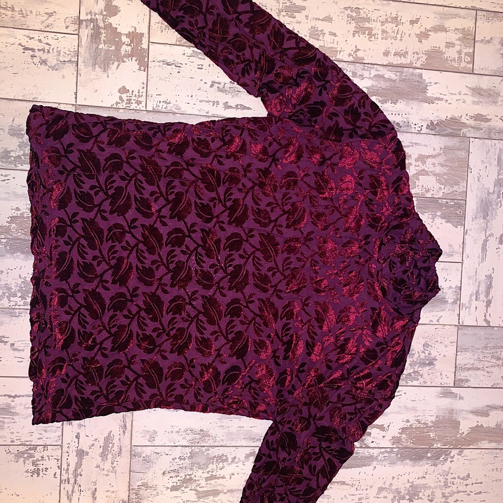 Vintage 90s Purple Sheer Turtleneck blouse Sz. M
